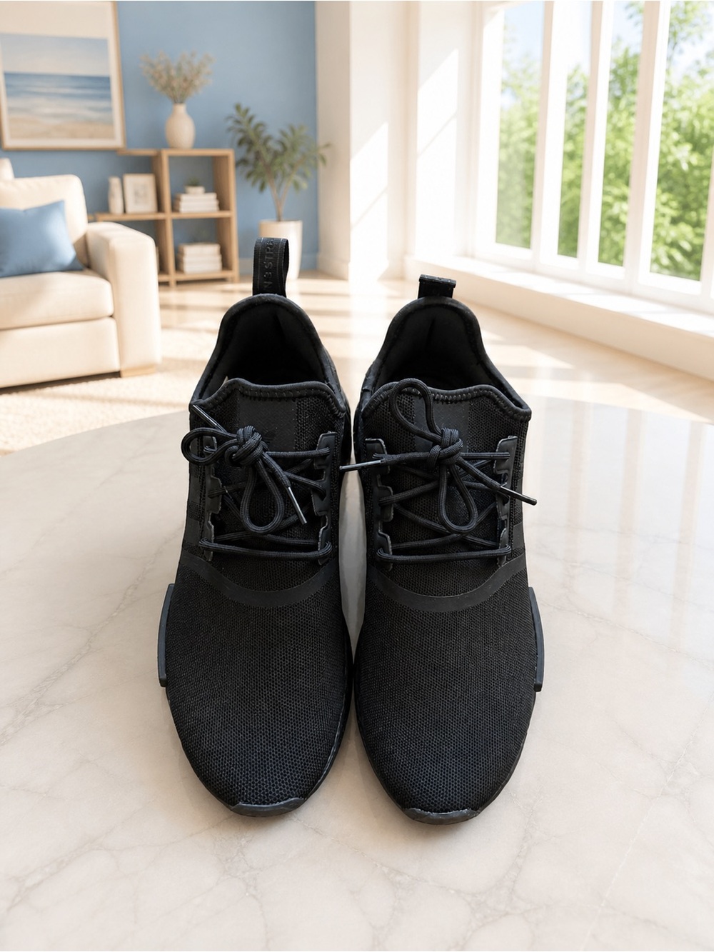 adidas NMS_R1 in Triple Black Lace-Up Sneakers size 10.5 EUC